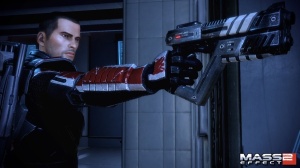 Commander Shepard about to "bust a cap".